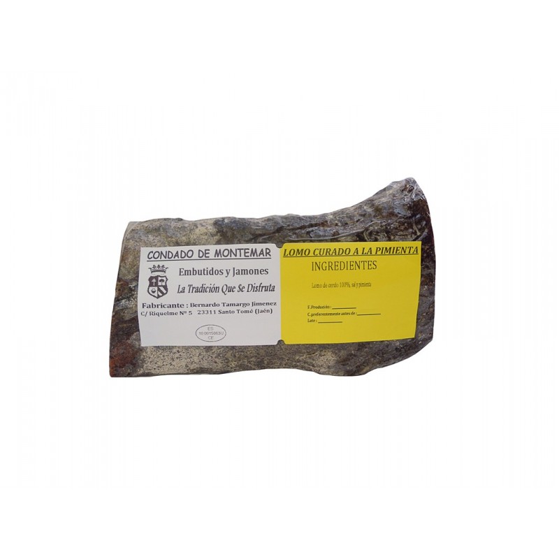 Lomo Curado a la Pimienta Embutidos y Jamones Condado de Montemar 550 g Lomo Curado a la Pimienta Embutidos y Jamones Condado de Montemar 550 g