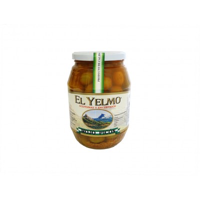 Aceitunas Mojo Picón Aceitunas y Encurtidos El Yelmo 500 g etiqueta