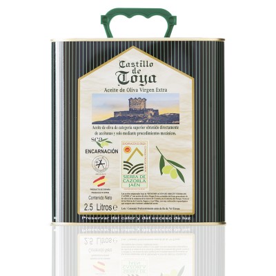 Aceite de Oliva Virgen Extra Verde Temprano D.O. Sierra de Cazorla - Variedad Royal de Cazorla Lata 2,5 l Castillo de Toya