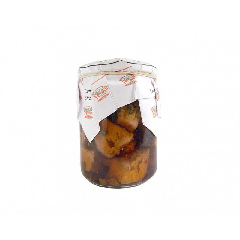 Lomo de Cerdo al Romero con Níscalos en Aceite de Oliva Virgen Extra 410 g Embutidos Carrasco Lomo de Cerdo al Romero con Níscalos en Aceite de Oliva Virgen Extra 410 g Embutidos Carrasco