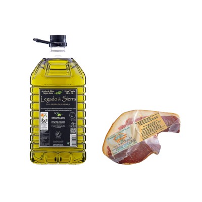 Lote Gourmet con Aceite de Oliva Virgen Extra variedad Picual con D.O. Sierra de Cazorla y Jamón Gran Reserva