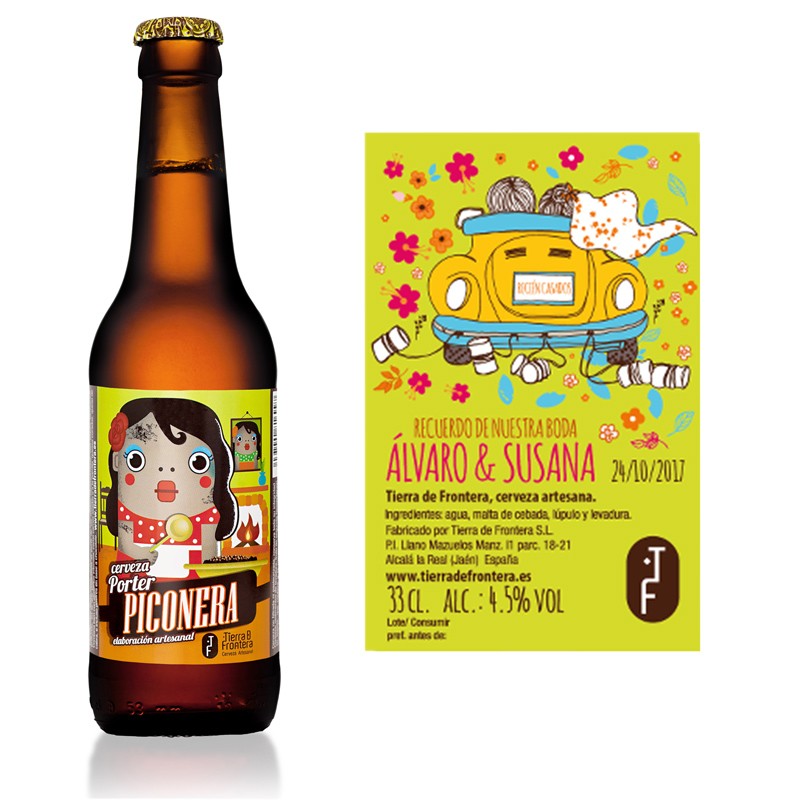 Cerveza Artesanal Piconera (Estilo Brown Porter) 33 cl + Etiqueta personalizada para Bodas Cerveza Artesanal Piconera (Estilo Brown Porter) 33 cl + Etiqueta personalizada para Bodas