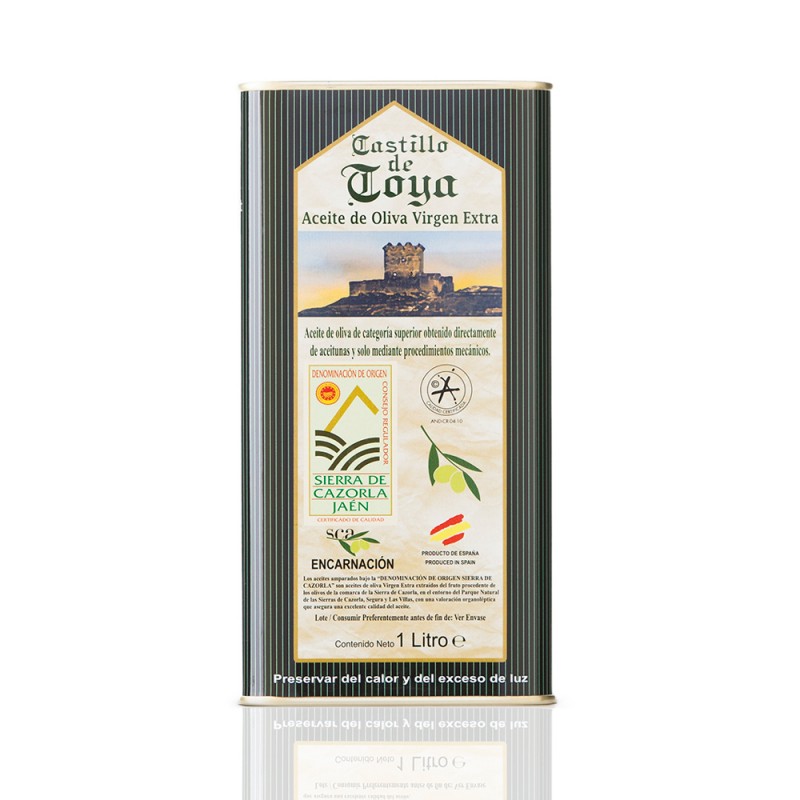 Caja con 12 latas de 1 l de Aceite de Oliva Virgen Extra variedad Picual D.O. Sierra de Cazorla Caja con 12 latas de 1 l de Aceite de Oliva Virgen Extra variedad Picual D.O. Sierra de Cazorla