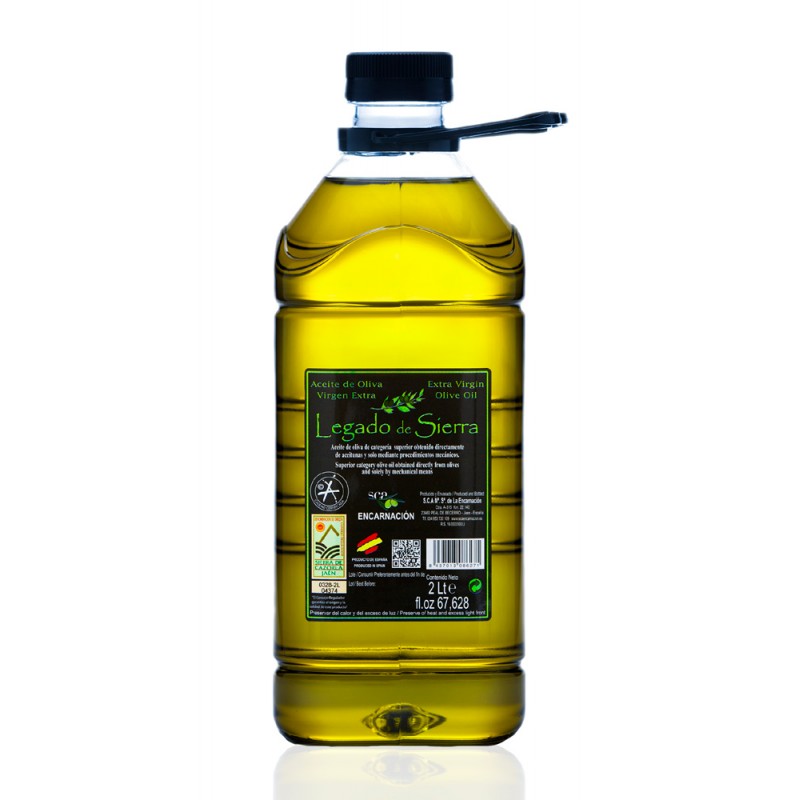 Garrafa de Aceite de Oliva Virgen Extra Picual D.O. Sierra de Cazorla Garrafa PET 2 l Legado de Sierra Garrafa de Aceite de Oliva Virgen Extra Picual D.O. Sierra de Cazorla Garrafa PET 2 l Legado de Sierra
