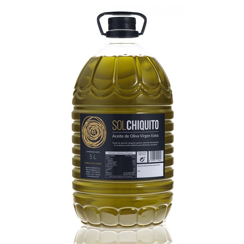 Aceite de Oliva Virgen Extra variedad Picual 5 litros Sol Chiquito (Sierra de Cazorla, Jaén) Aceite de Oliva Virgen Extra variedad Picual 5 litros Sol Chiquito (Sierra de Cazorla, Jaén)