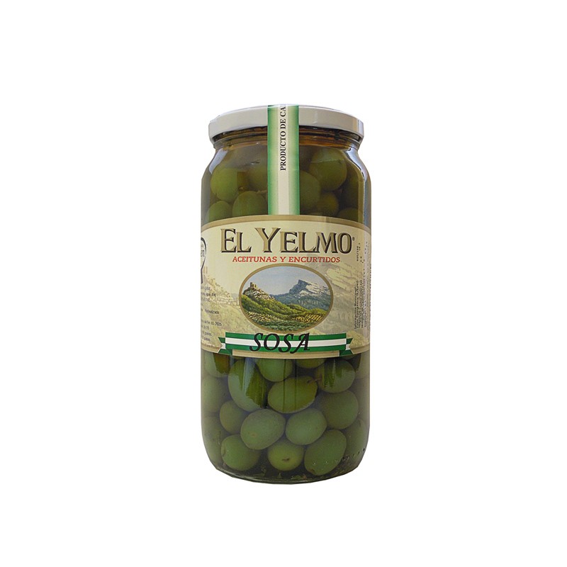 Aceituna Aliñada Verde tipo Sosa con especias naturales 575 g Aceitunas y Encurtidos El Yelmo