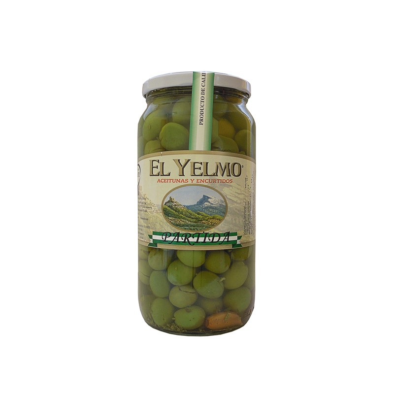 Aceituna Aliñada Verde tipo Partida o Machacada 550 g Aceitunas y Encurtidos El Yelmo Aceituna Aliñada Verde tipo Partida o Machacada 550 g Aceitunas y Encurtidos El Yelmo