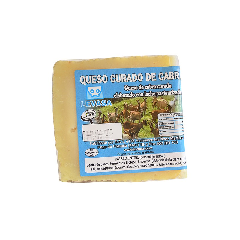 Cuña de Queso curado puro de Cabra 300-350 g Levasa Cuña de Queso curado puro de Cabra 300-350 g Levasa
