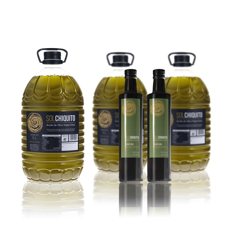 AOVE variedad Picual 5 litros y Aceite Temprano variedad Arbequina 500 ml (Sierra de Cazorla, Jaén) AOVE variedad Picual 5 litros y Aceite Temprano variedad Arbequina 500 ml (Sierra de Cazorla, Jaén)