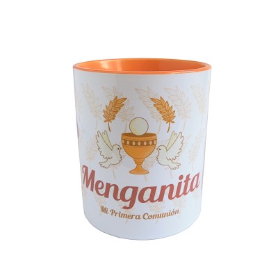 Taza naranja "Mi Primera Comunión"