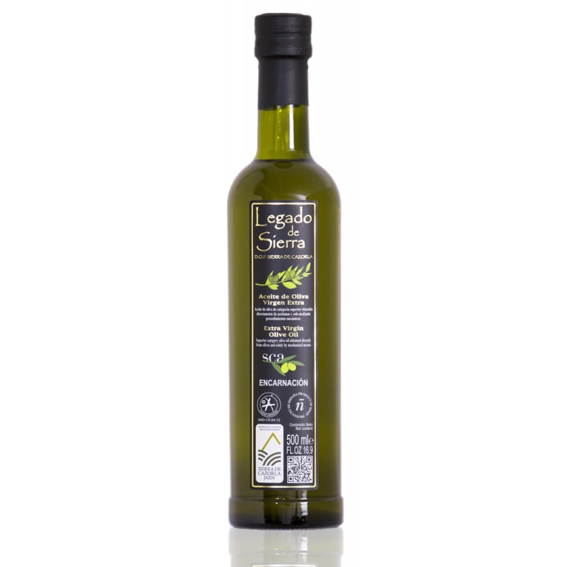 Botella de 500 ml de Aceite de Oliva Virgen Extra Picual D.O. Sierra de Cazorla Botella de 500 ml de Aceite de Oliva Virgen Extra Picual D.O. Sierra de Cazorla
