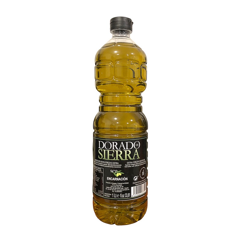 Botella de 1 l de Aceite de Oliva Virgen Extra variedad Picual Dorado de Sierra (Jaén) Botella de 1 l de Aceite de Oliva Virgen Extra variedad Picual Dorado de Sierra (Jaén)