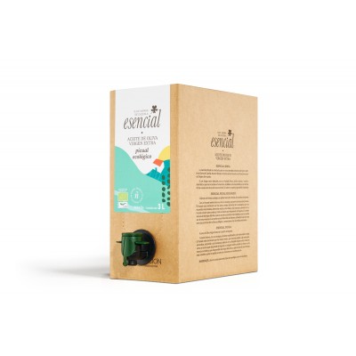 Envase "Bag In Box" de 3 l de AOVE Verde variedad Picual ECOLÓGICO D.O. Sierra de Cazorla