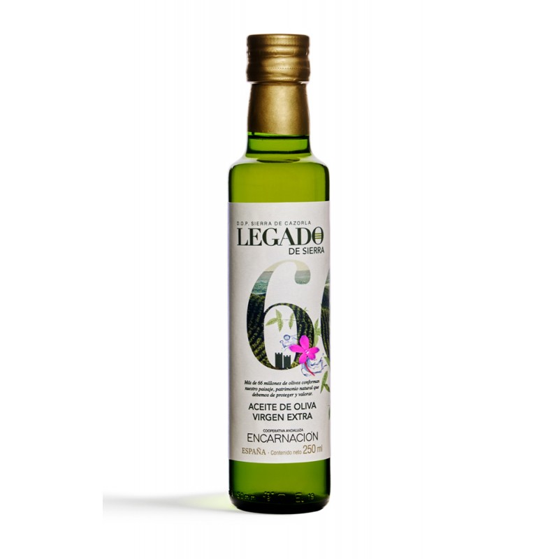 Aceite de Oliva Virgen Extra Picual D.O. Sierra de Cazorla Botella de cristal 250 ml Legado de Sierra