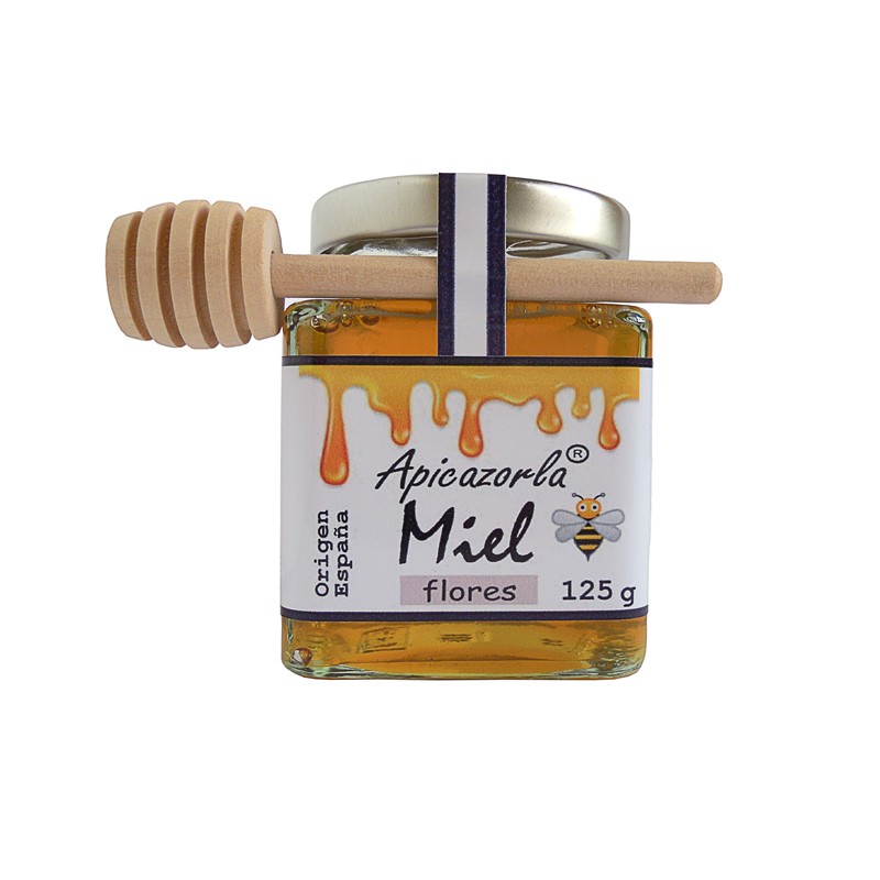 Miel de Flores pura Apicazorla 125 g con cuchara mielera Miel de Flores pura Apicazorla 125 g con cuchara mielera