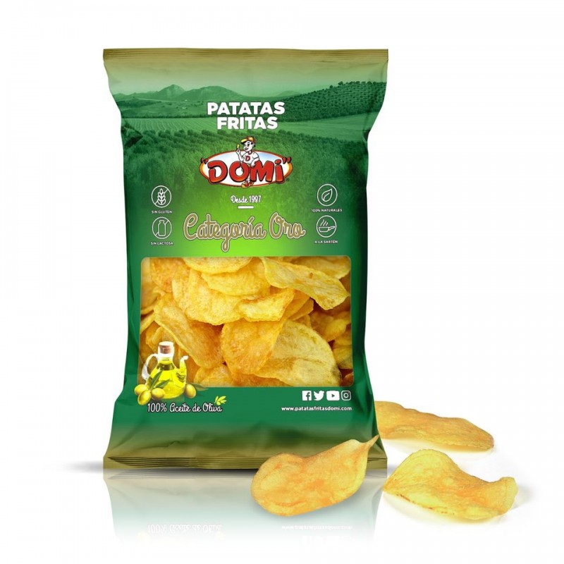 Patatas Fritas DOMI Oro 250 g 100% Aceite de Oliva Patatas Fritas DOMI Oro 250 g 100% Aceite de Oliva