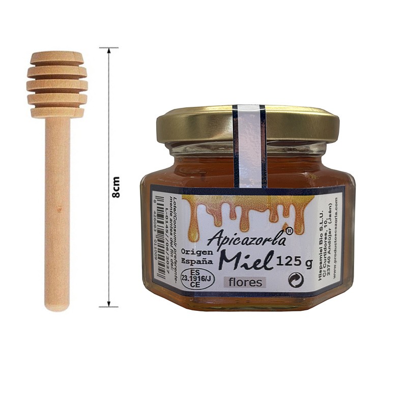 Miel de Flores pura Apicazorla 125 g y cuchara mielera Miel de Flores pura Apicazorla 125 g y cuchara mielera