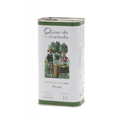Caja de 4 latas de 1 l Aceite de Oliva Virgen Extra Picual D.O. Sierra de Cazorla - Olivar de Quesada