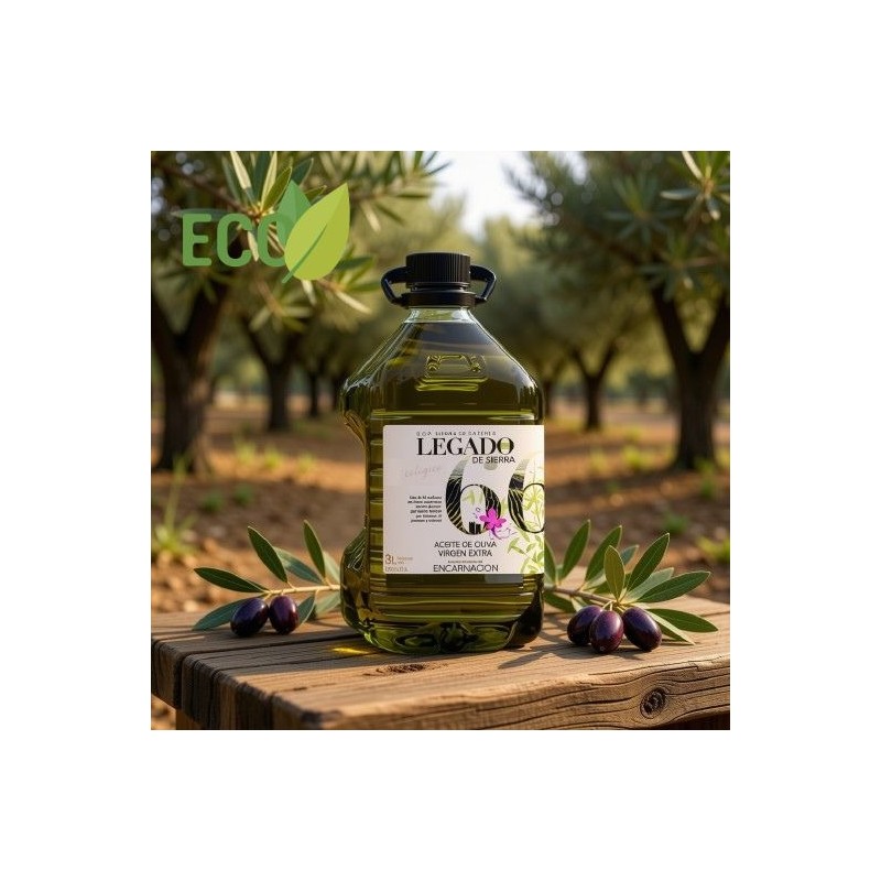 AOVE ECOLÓGICO Picual D.O. Sierra de Cazorla Garrafa PET 3 l Legado de Sierra